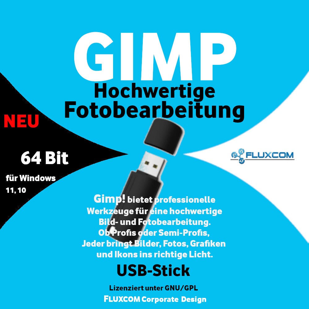 GIMP 3.2.4 USB, Digitale Bild Foto Bearbeitung Grafik Editor Windows 10-11