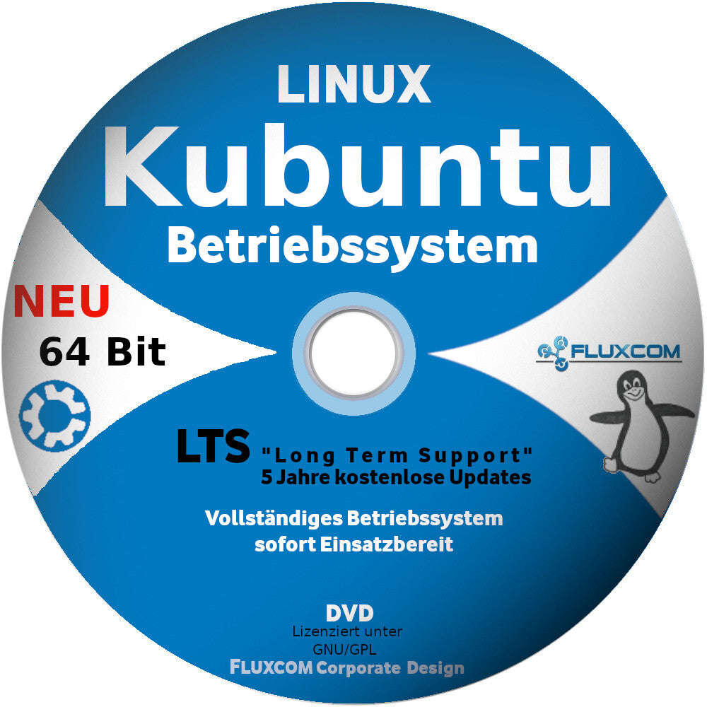 Kubuntu 24.04.4 LTS 64 Bit DVD 2026, komplettes Linux Betriebssystem