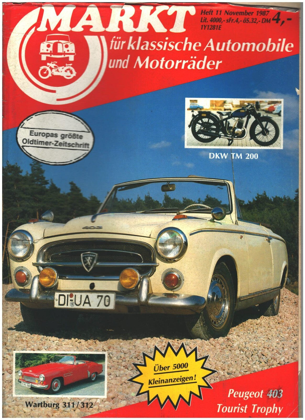 Oldtimer Markt Heft 11/1987
