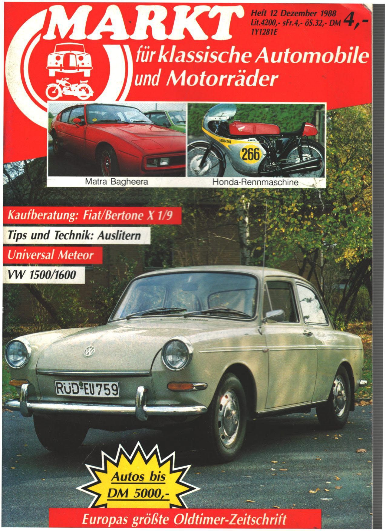 Oldtimer Markt 12 1988