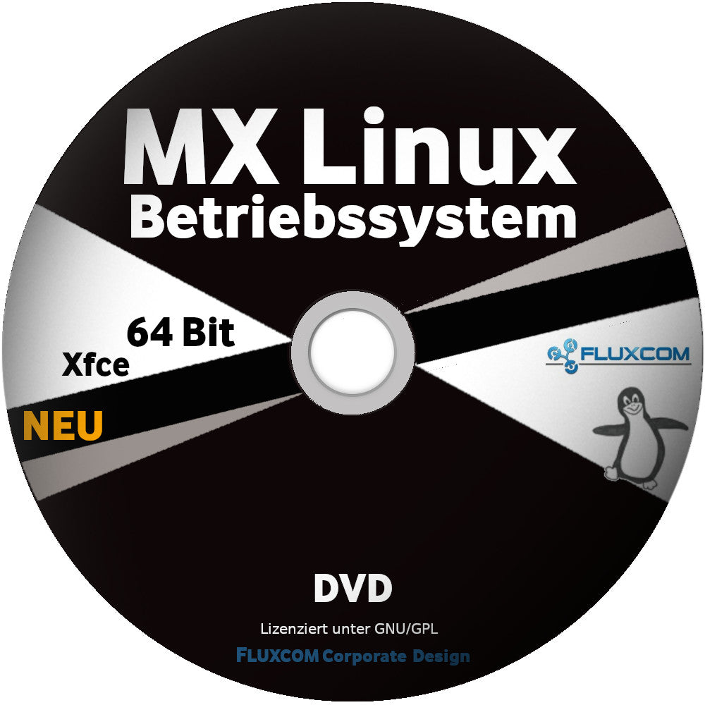 LINUX MX 25.1 Xfce DVD, Live-System 64 Bit Betriebssystem, mit Anleitung