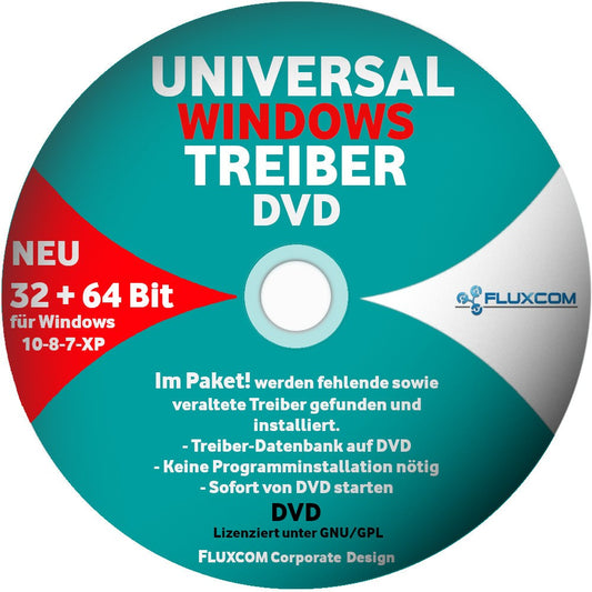 Universal Treiber CD / DVD, für  Windows 7 / 8 / 10 / 11 / XP Vista (32 & 64Bit)