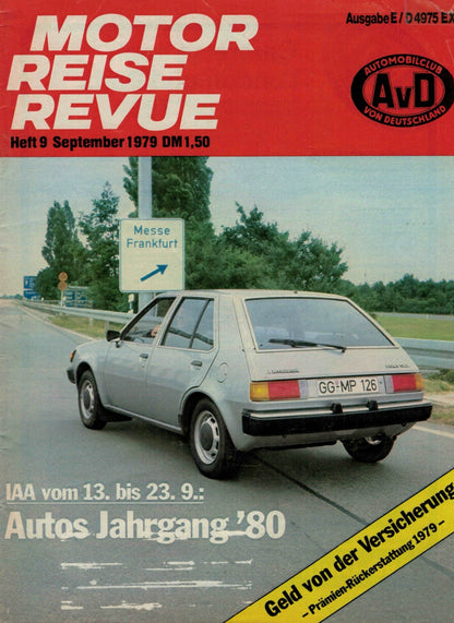 Motor Reise Revue AVD Heft 9 Ausgabe E 09.1979, Prelude SN, VW Jetta 