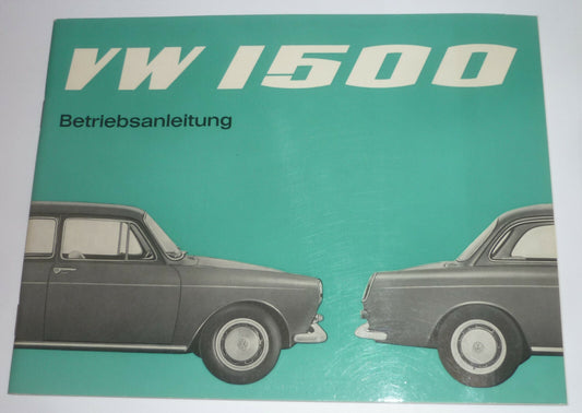 Volkswagen VW 1500 Betriebsanleitung Ausgabe 08. 1965 Zustand TOP Oldtimer