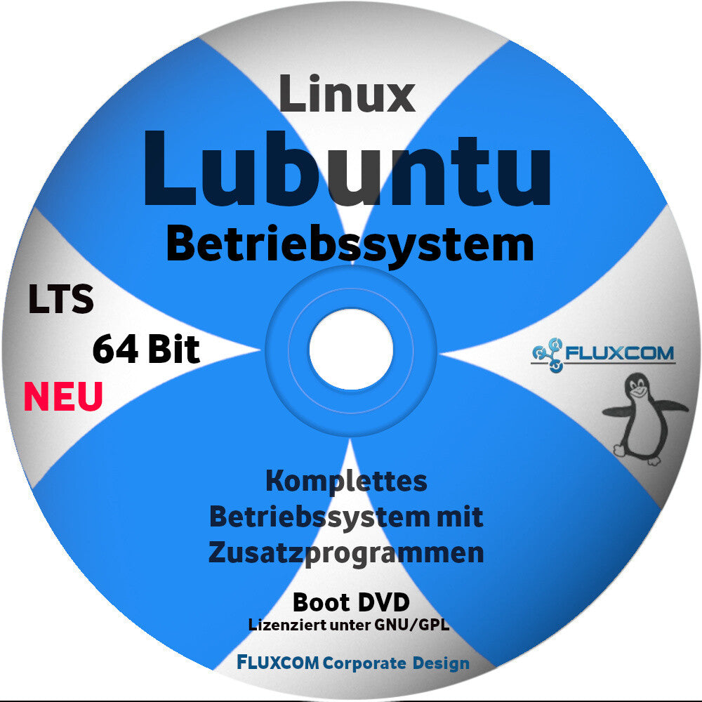 Linux Lubuntu 64 Bit 2026, komplettes Betriebssystem in deutsch