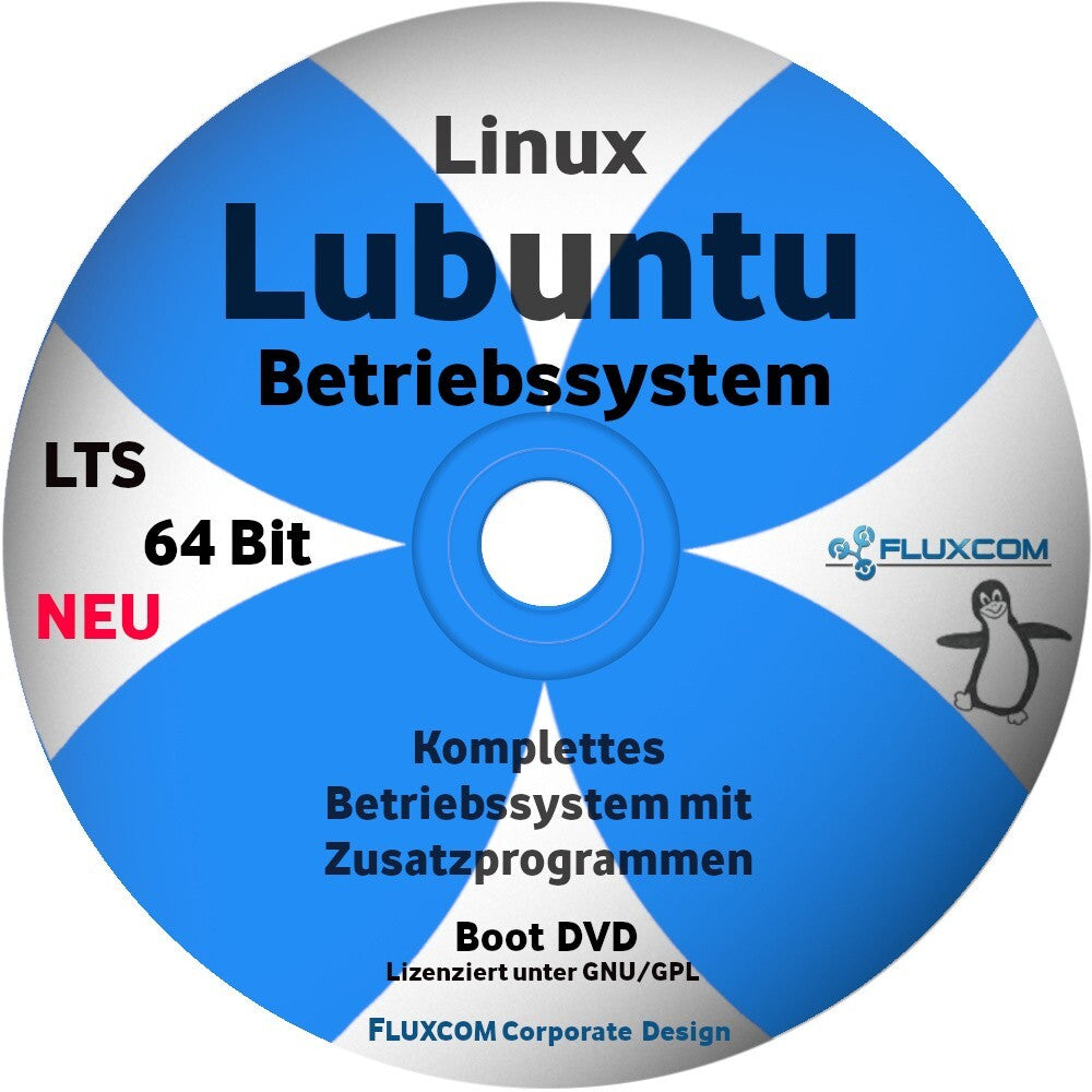 Linux Lubuntu 64 Bit 2026, komplettes Betriebssystem in deutsch