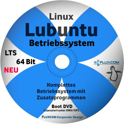Linux Lubuntu 64 Bit 2026, komplettes Betriebssystem in deutsch