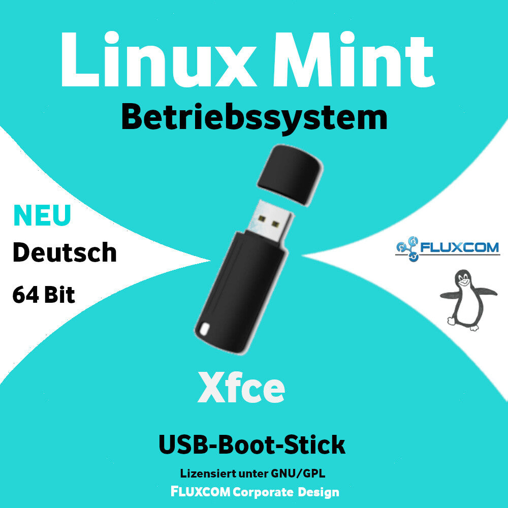 Linux Mint 22.3 Xfce 64 Bit, USB Stick, komplettes Betriebssystem