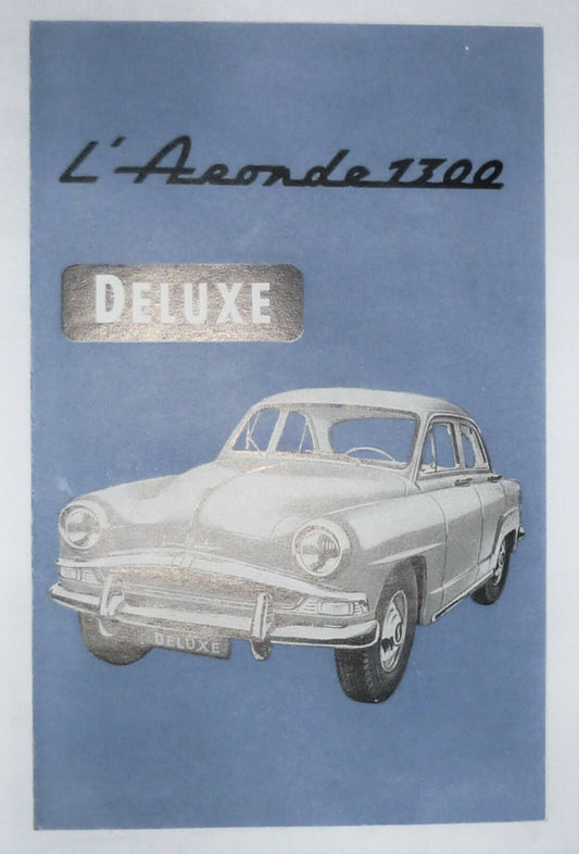 Simca L´Aronde Prospekt Der Aronde 1300 Deluxe 1956, Original neuwertig
