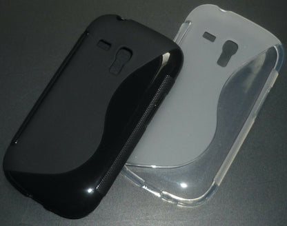 2x Samsung Galaxy S3 Mini Tasche Case Handy Cover Schutz Hülle schwarz /klar