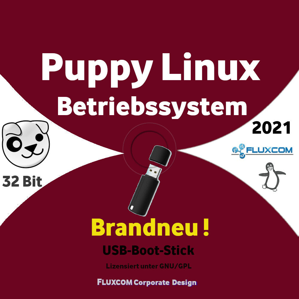 2021 Puppy Linux Slacko 7.0 USB 32 Bit, Live, komplettes Betriebssystem,englisch