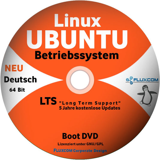 Linux Ubuntu 24.04.4 LTS DL-DVD, 64Bit Betriebssystem komplett