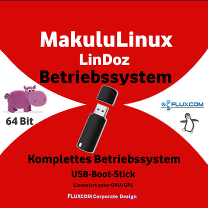 Makulu Linux LinDoz 2025 64 Bit, Live, deutsch auf 34GB USB-Boot-Stick
