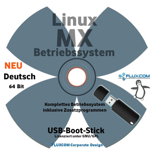 Linux MX 64 Bit 2026 USB, komplettes Betriebssystem in deutsch