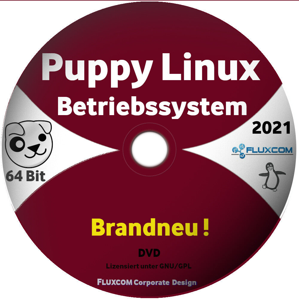 2021 Puppy Linux Slacko 7.0 64 Bit, Live DVD komplettes Betriebssystem, englisch