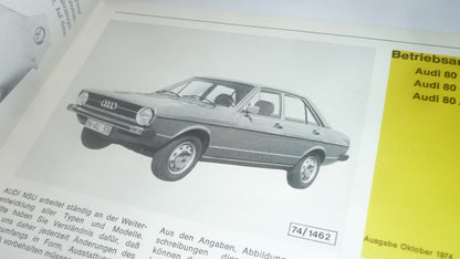 AUDI 80  Betriebsanleitung Ausgabe 10. 1974 Zustand TOP Oldtimer