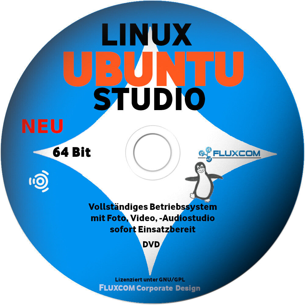 Linux Ubuntu Studio 2026  Multimedia Studio DVD  Audio Video Foto