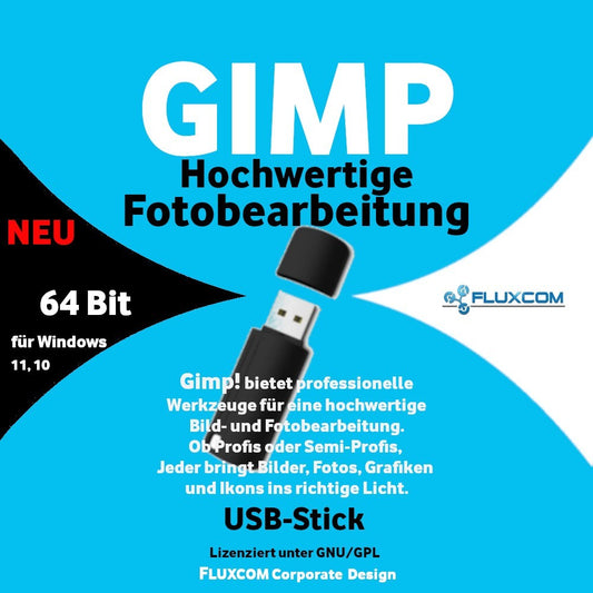 GIMP 3.0.8 r2 USB, Digitale Bild Foto Bearbeitung Grafik Editor Windows 10-11