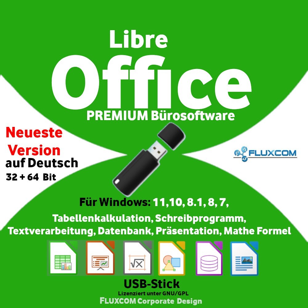 Libre Office 25.8.3 Paket USB Büro Textverarbeitung Tabellen, 64 Bit