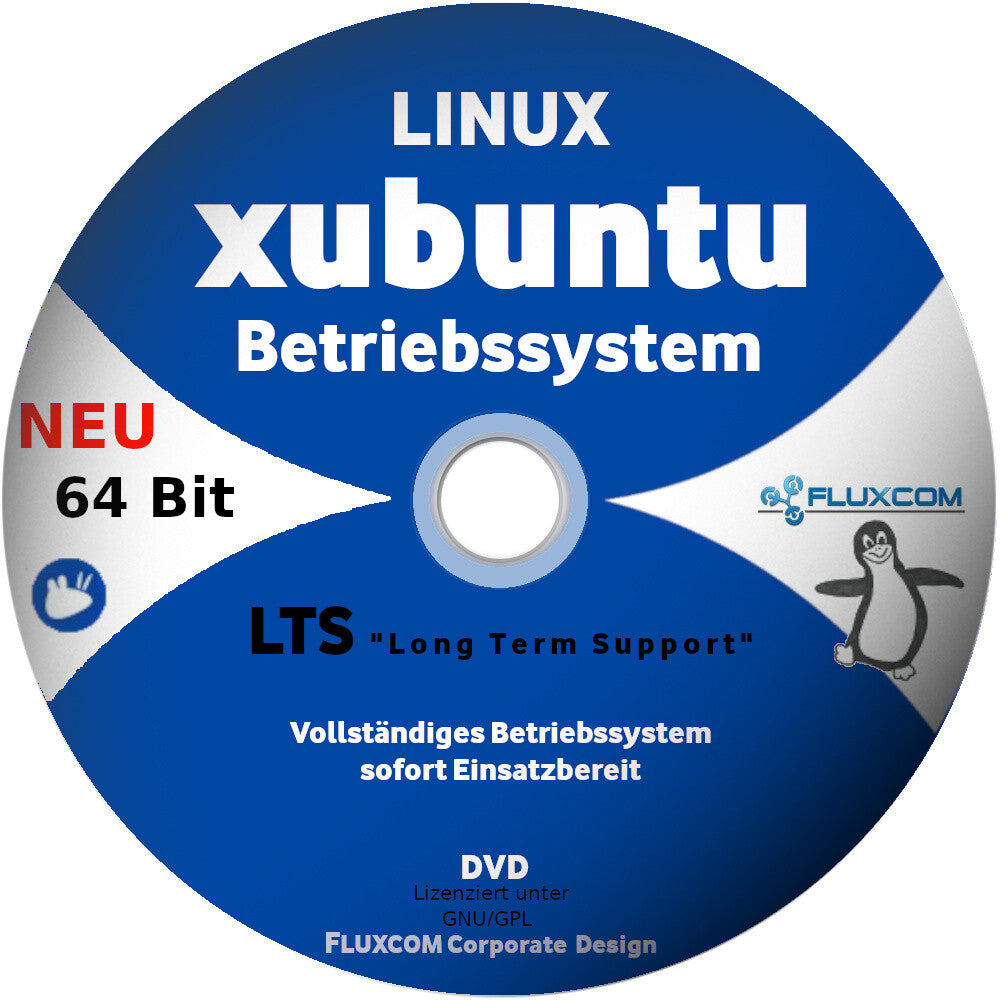 Xubuntu 24.04 LTS 64 Bit DVD komplettes Linux Betriebssystem