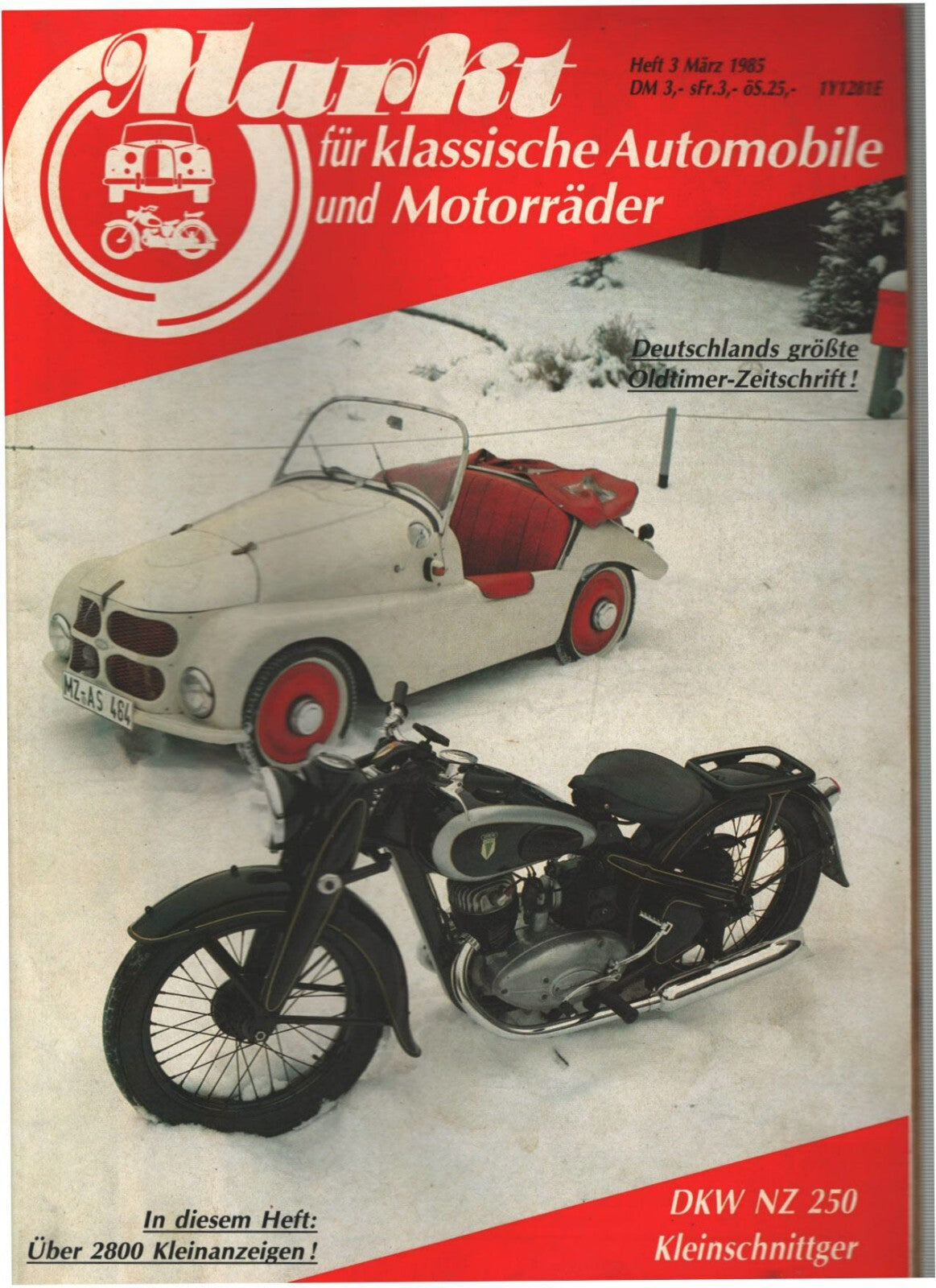 Oldtimer Markt Heft 3 - 1985 - Kleinschnittger, DKW NZ 250