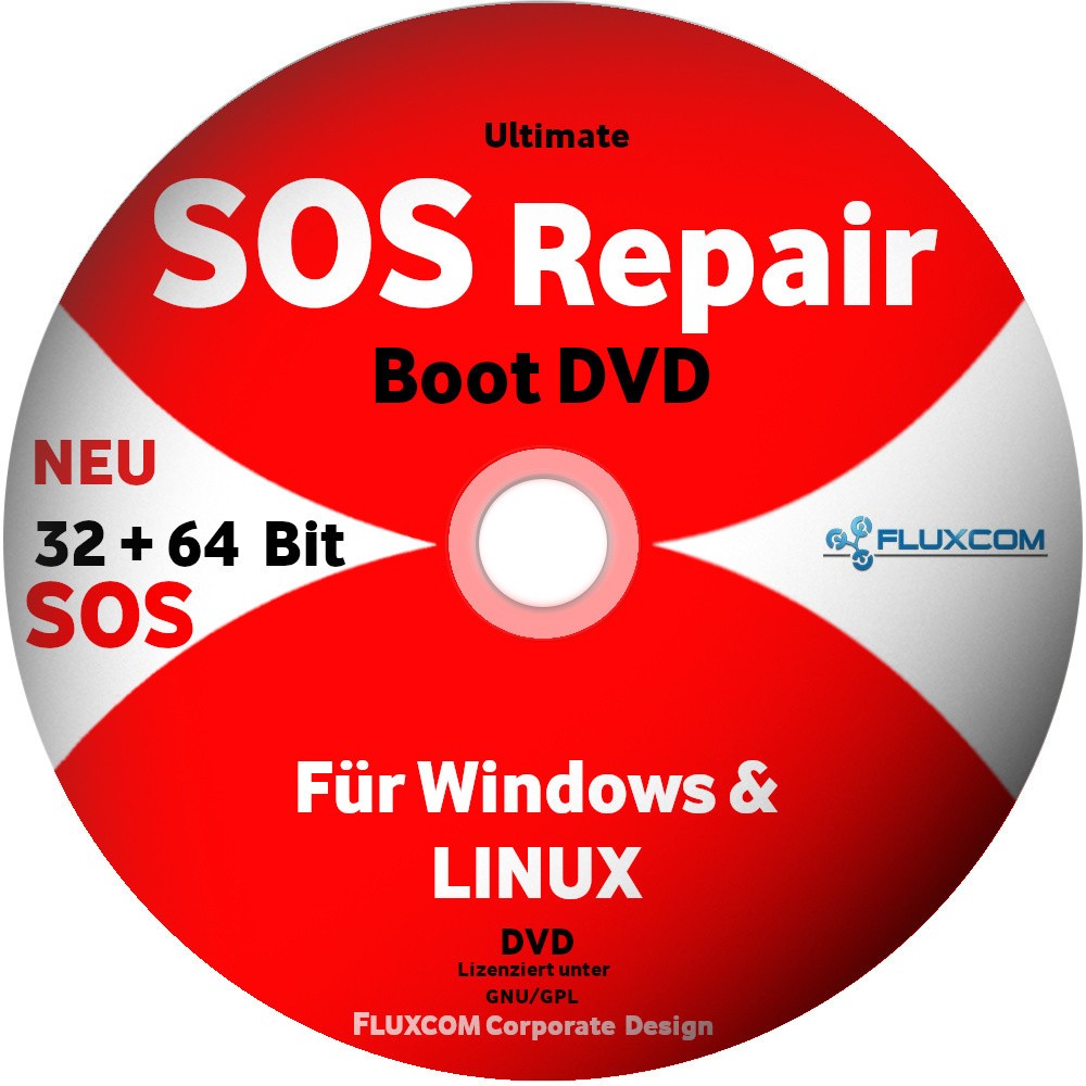 SOS Repair DVD für Windows & Linux Computer , zur PC Laptop Reparatur 