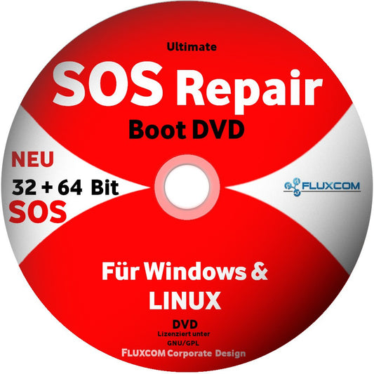 SOS Repair DVD für Windows & Linux Computer , zur PC Laptop Reparatur 