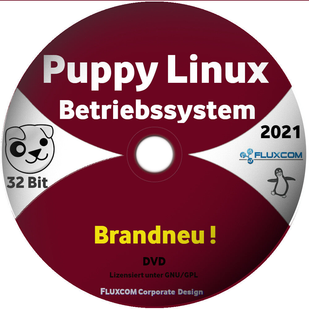 2021 Puppy Linux Slacko 7.0 32 Bit, Live DVD komplettes Betriebssystem, englisch