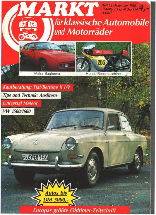 Oldtimer Markt Heft 12/1988