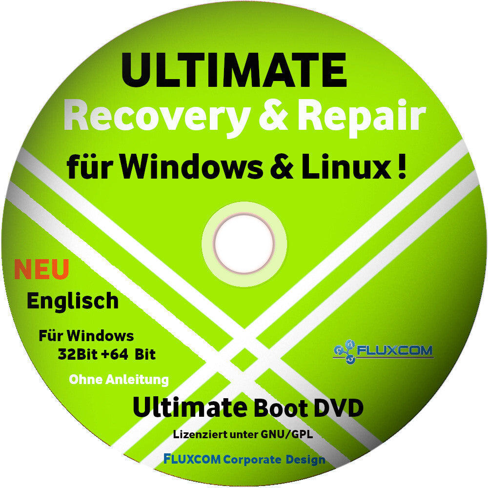 Ultimate Boot Datenrettung & Repair DVD| für 11 10 8 7 Vista XP, PC REPARATUR