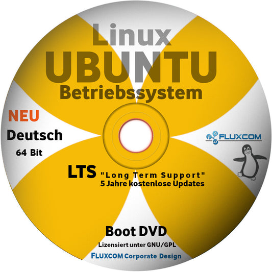 Linux UBUNTU 64 Bit 2026, komplettes Betriebssystem in deutsch