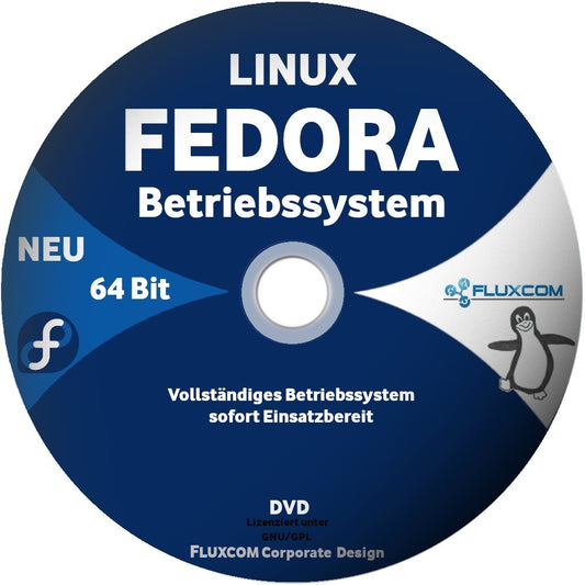 Fedora Linux 43 Live DVD 2026, komplettes Betriebssystem 64 Bit
