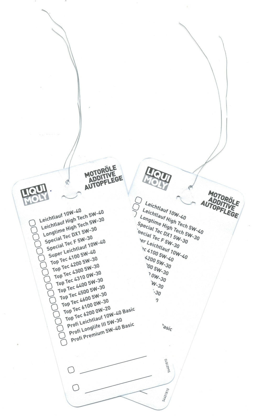 7 x Liqui Moly Ölzettel Ölwechselanhänger Öldienstzettel 5440