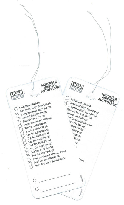 7 x Liqui Moly Ölzettel Ölwechselanhänger Öldienstzettel 5440