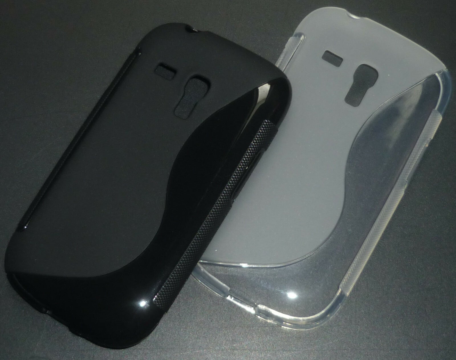 2x Samsung Galaxy S3 Mini Tasche Case Handy Cover Schutz Hülle schwarz /klar