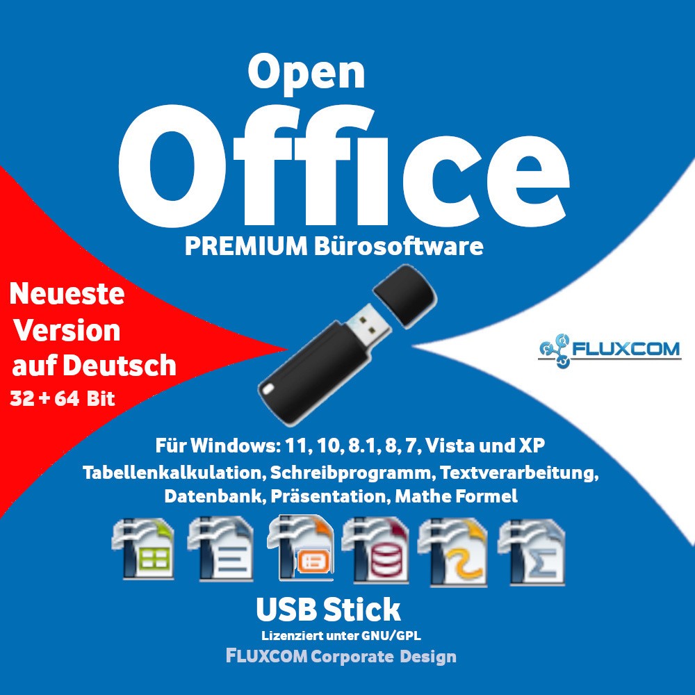 Open Office 2026 Premium USB-Stick Office Paket Textverarbeitung Windows 8,10,11