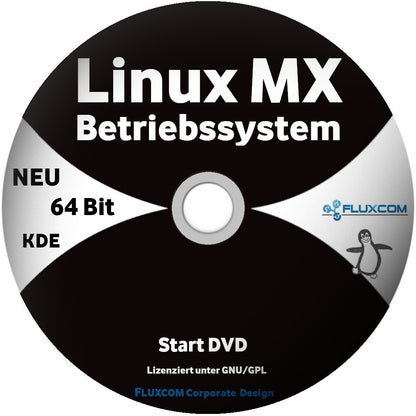 LINUX MX 23.6.1 KDE DVD, Live System 64 Bit Betriebssystem, deutsch m. Anleitung