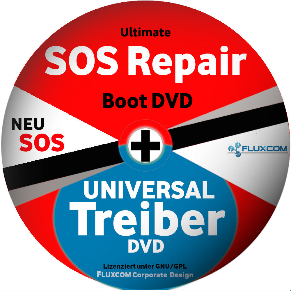 SOS Repair & Treiber Boot DVD für Win 10 & 7 & 8 + XP, das Original [DVD-ROM]