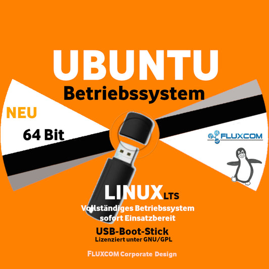 Ubuntu 24.04.4 LTS auf 64-GB USB-Stick Linux Betriebssystem Markenware