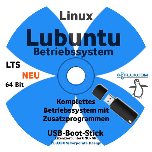 Linux Lubuntu 64 Bit 2026, 64 GB USB, komplettes Betriebssystem in deutsch