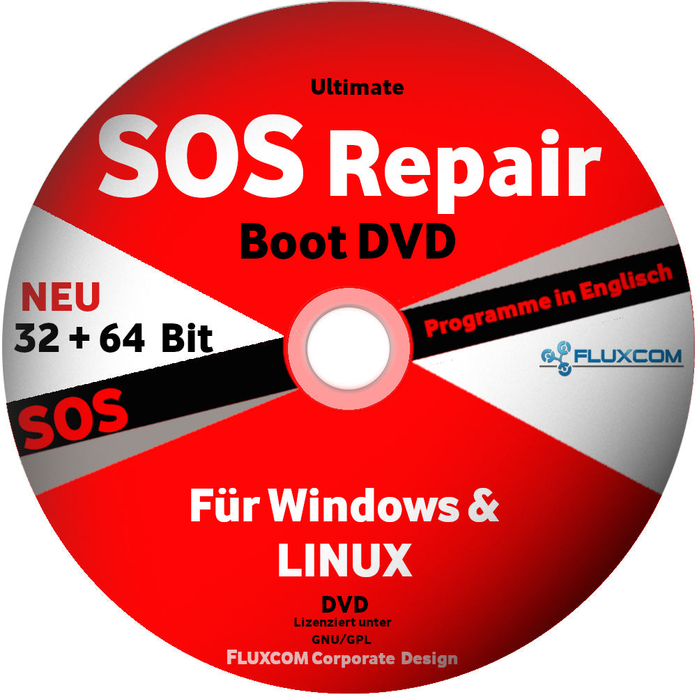 SOS Ultimate Boot & Repair DVD| kompatibel mit Windows 11 |10 |8 | 7| Vista| XP und Linux - PC REPARATUR [DVD-ROM]