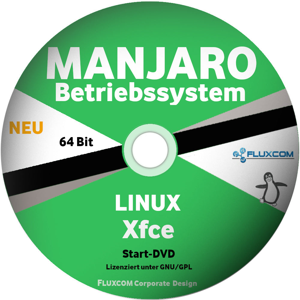 Manjaro 25.0.10 Xfce 64 Bit DVD, Linux Live DVD, komplettes Betriebssystem [DVD-ROM]