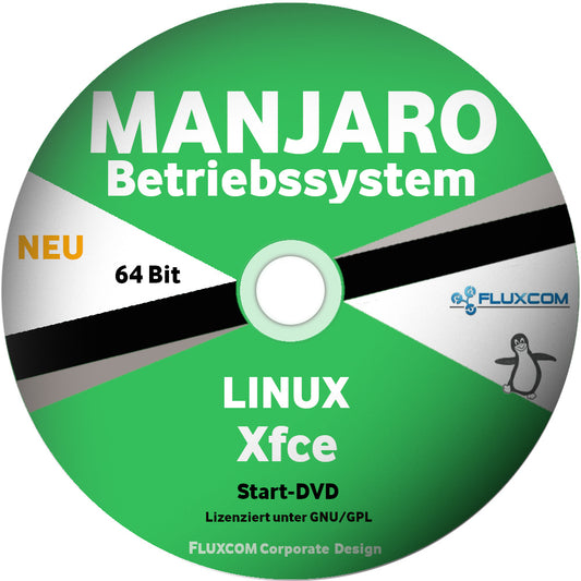 Manjaro 25.0.10 Xfce 64 Bit DVD, Linux Live DVD, komplettes Betriebssystem [DVD-ROM]