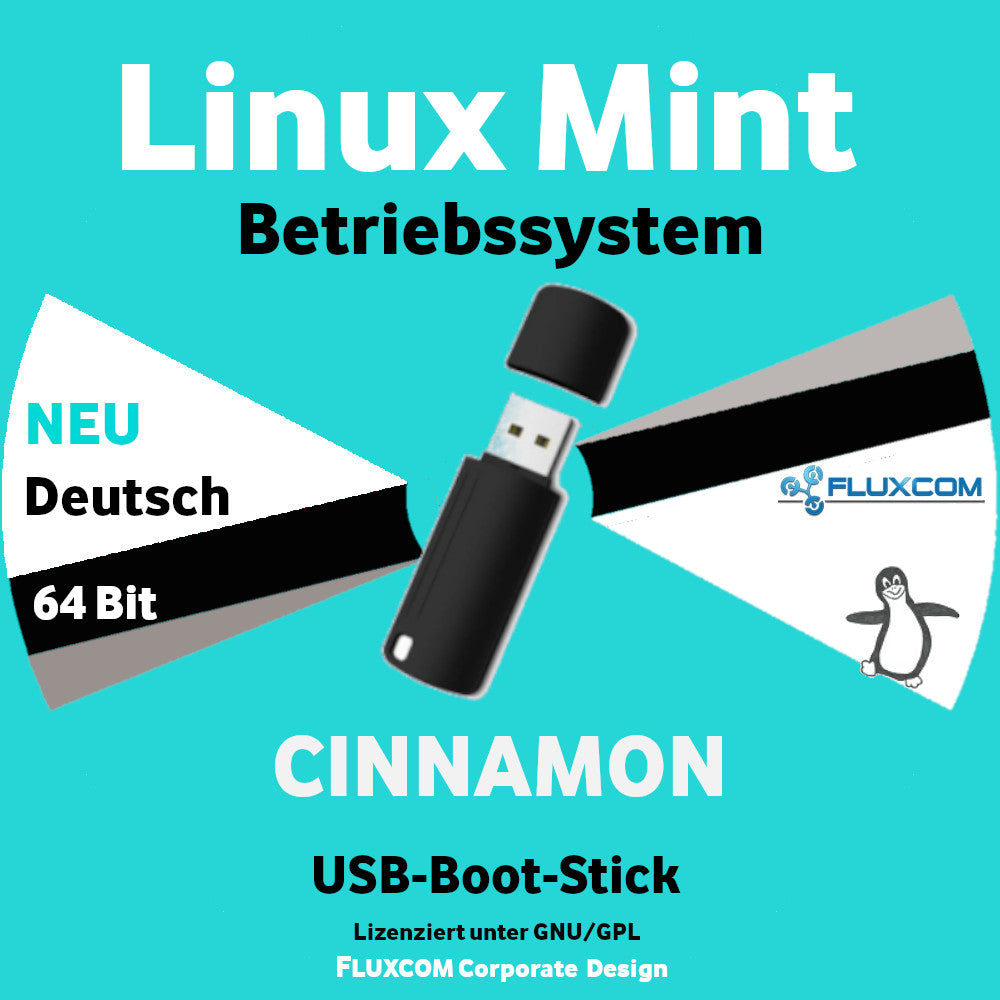 Linux Mint 22.3 Cinnamon USB 64 Bit, komplettes Betriebssystem