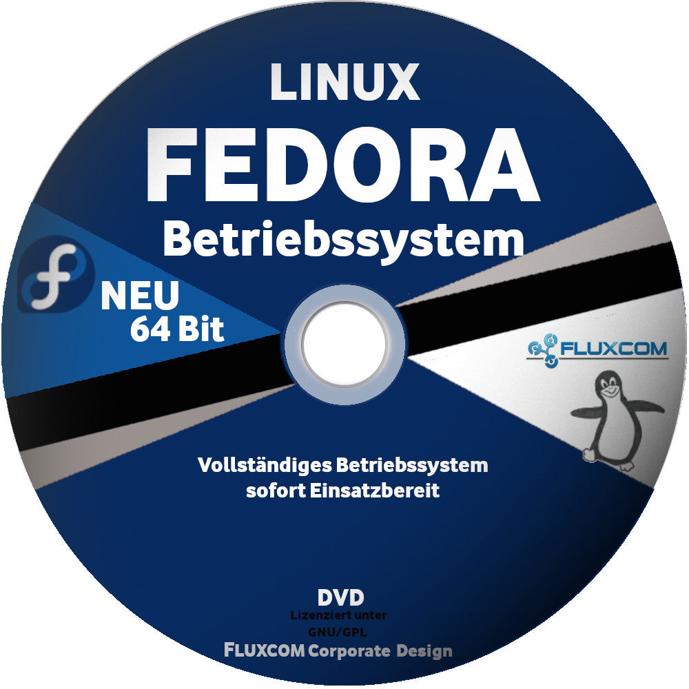 Fedora Linux 43 DVD , komplettes Betriebssystem Markenware 64 Bit [DVD-ROM]