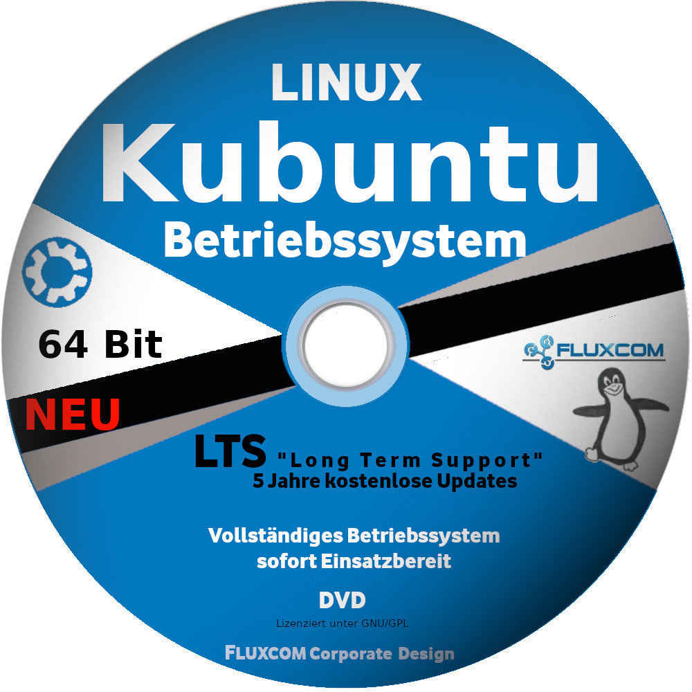 Kubuntu 24.04.4 LTS, 64 Bit, Linux, Deutsch, DVD, vollständiges Betriebssystem [DVD-ROM]